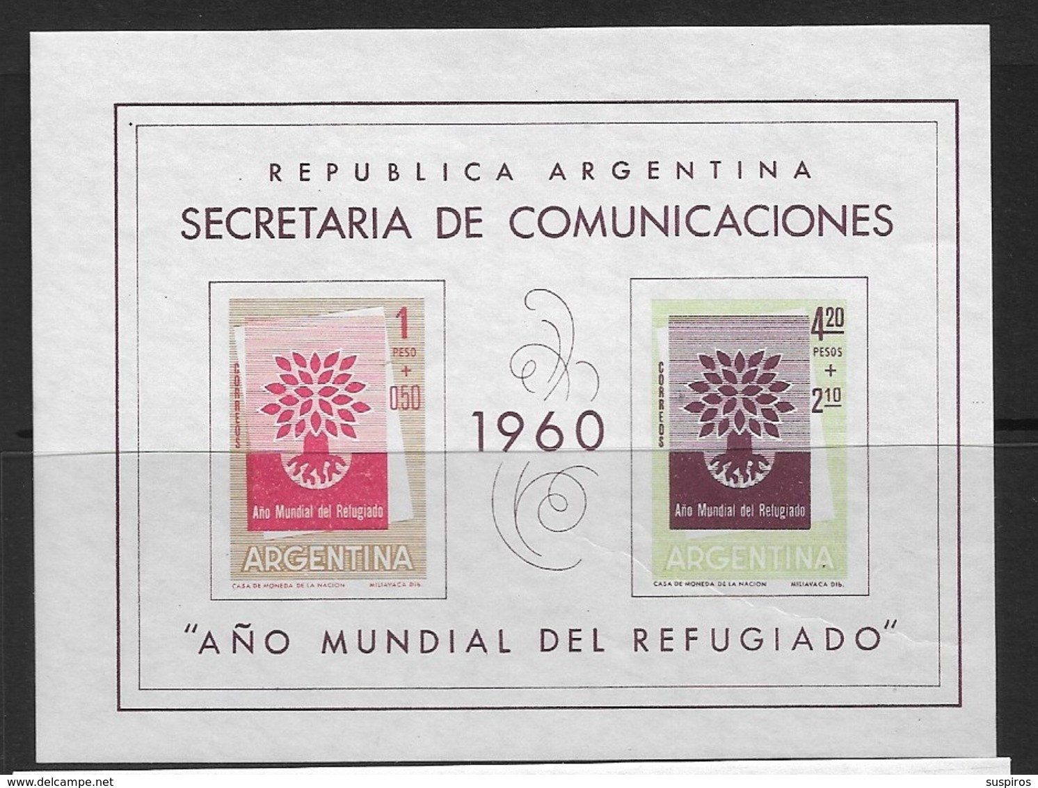 ARGENTINA     1960 World Refugee Year ** - Unused Stamps