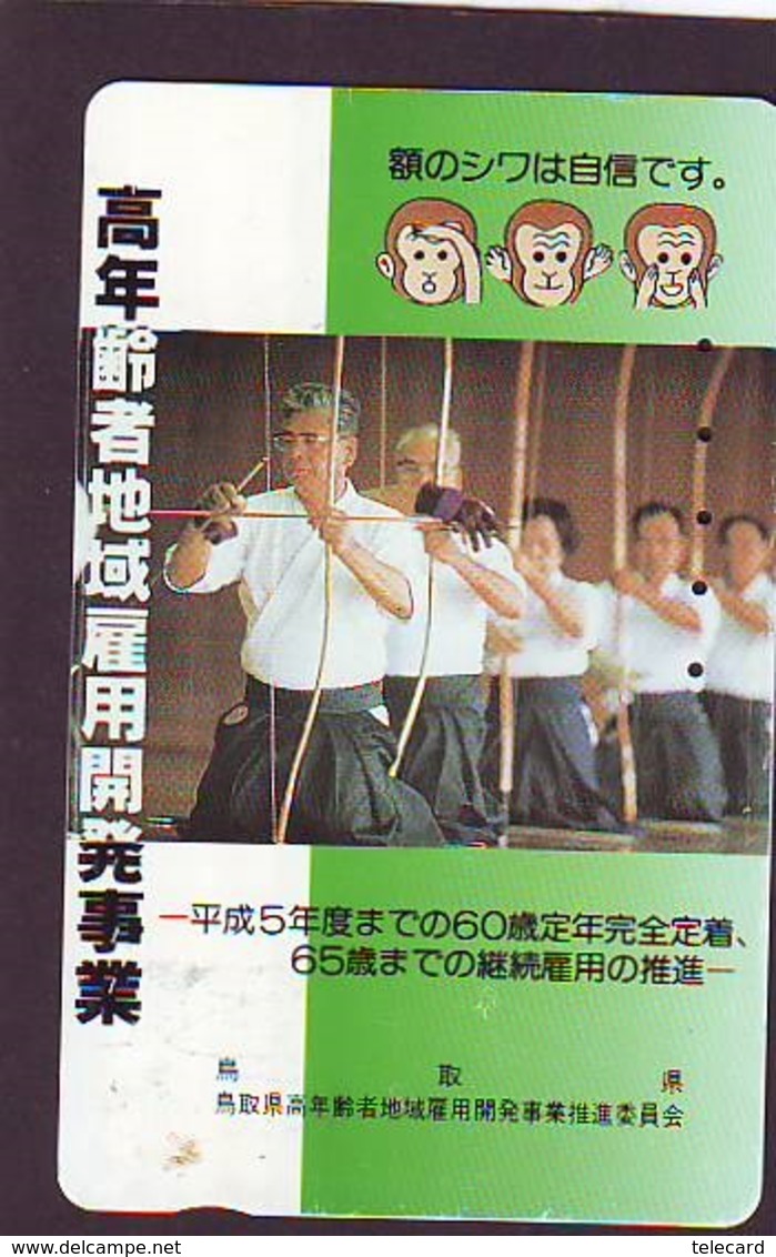 Télécarte Japon *  TIR A L'ARC * ARCHERY * Handboogschieten * Bogenschießen (744) SAGITTARIUS BOOGSCHIETEN * TK JAPAN - Sport