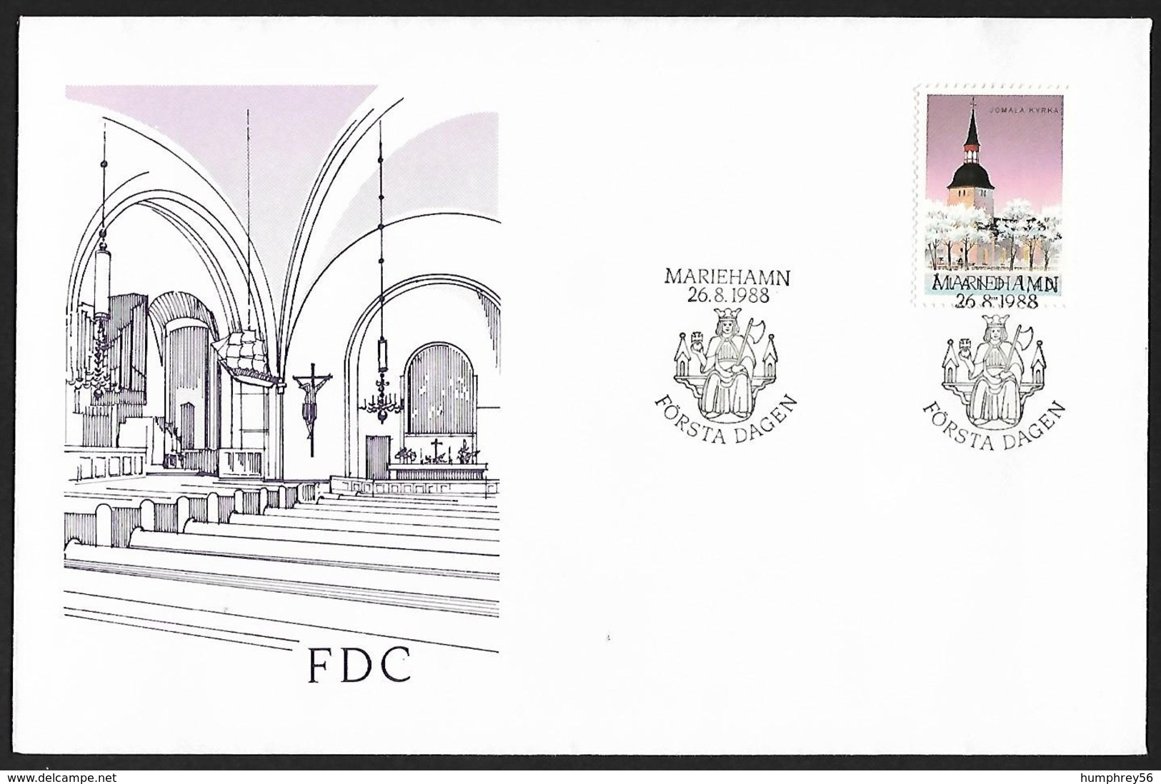 1988 - ALAND - FDC Churches + Michel 31 [Jomala] + MARIEHAMN - Aland