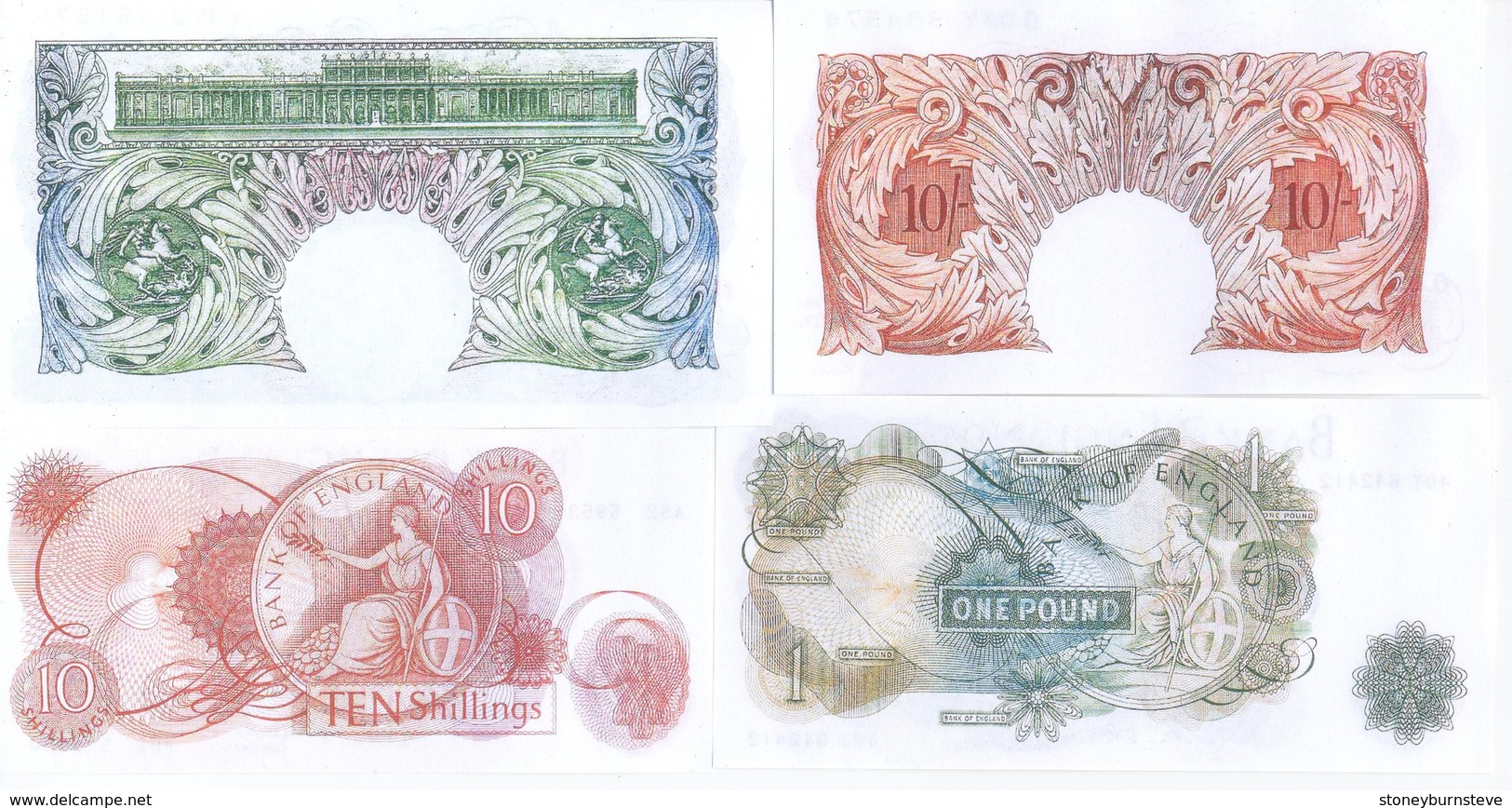 UK Bank Of England 7 Note Set 1955-62 COPY - Sammlungen