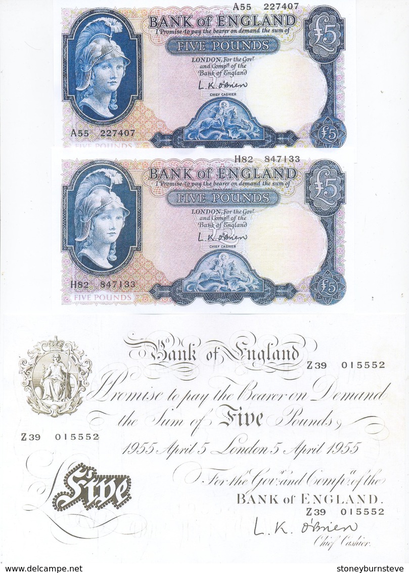 UK Bank Of England 7 Note Set 1955-62 COPY - Sammlungen