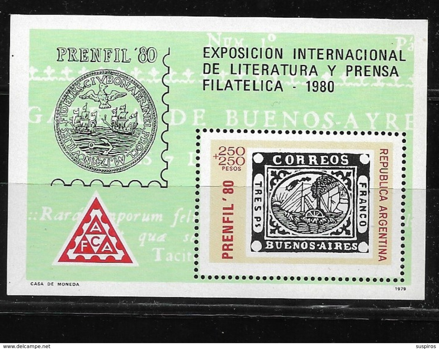 ARGENTINA   1979 "Prenfil 80" - International Exhibition Of Philatelic Literature And Journalism, Buenos Aires  ** - Neufs