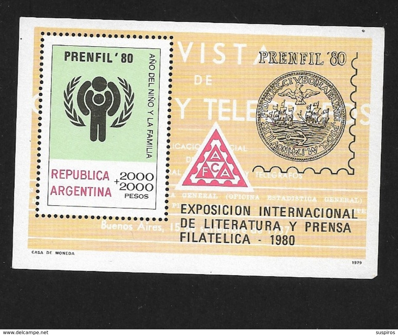 ARGENTINA   1979 "Prenfil '80" International Exhibition Of Philatelic Literature And Journalism, Buenos Aires ** - Unused Stamps