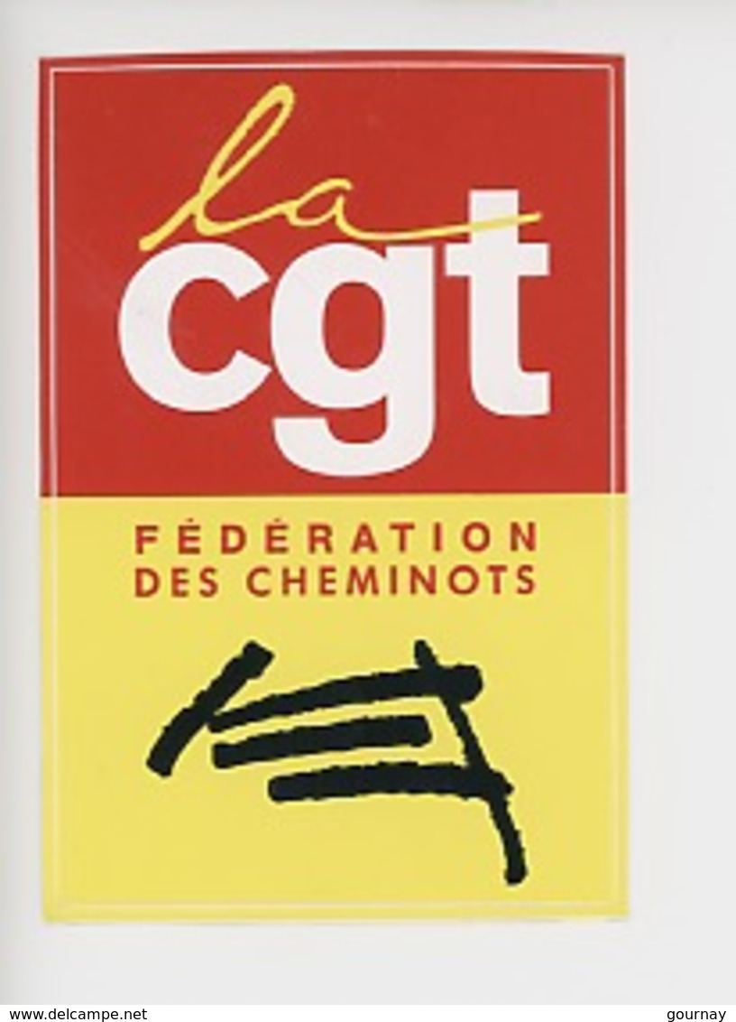 La CGT Fédération Des Cheminots (autocollant 12,5X8,5) - Partis Politiques & élections