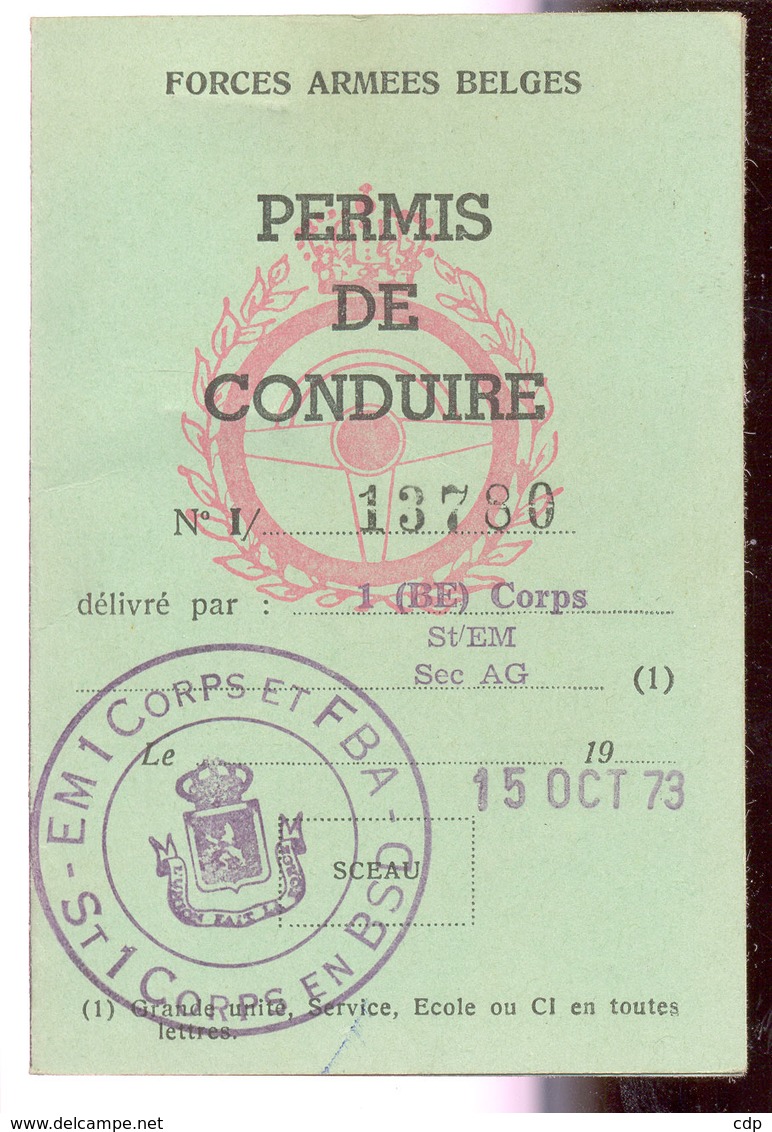 Permis De Conduire Militaire  1973 - Dokumente