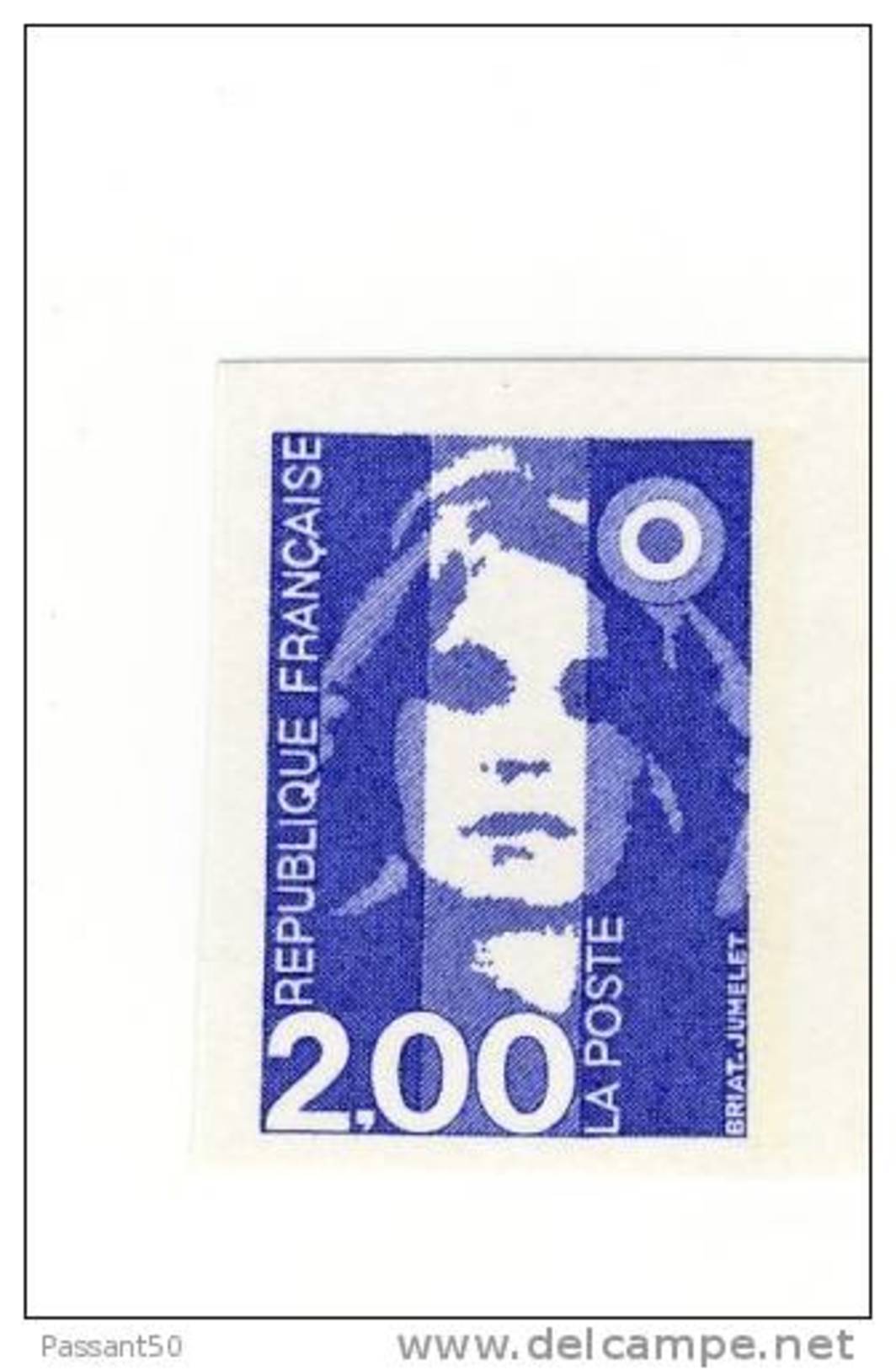 Briat 2fr Bleu YT 2906a En Non Dentelé . Superbe , Voir Le Scan . Cote YT : 12.50 € . - Ungebraucht