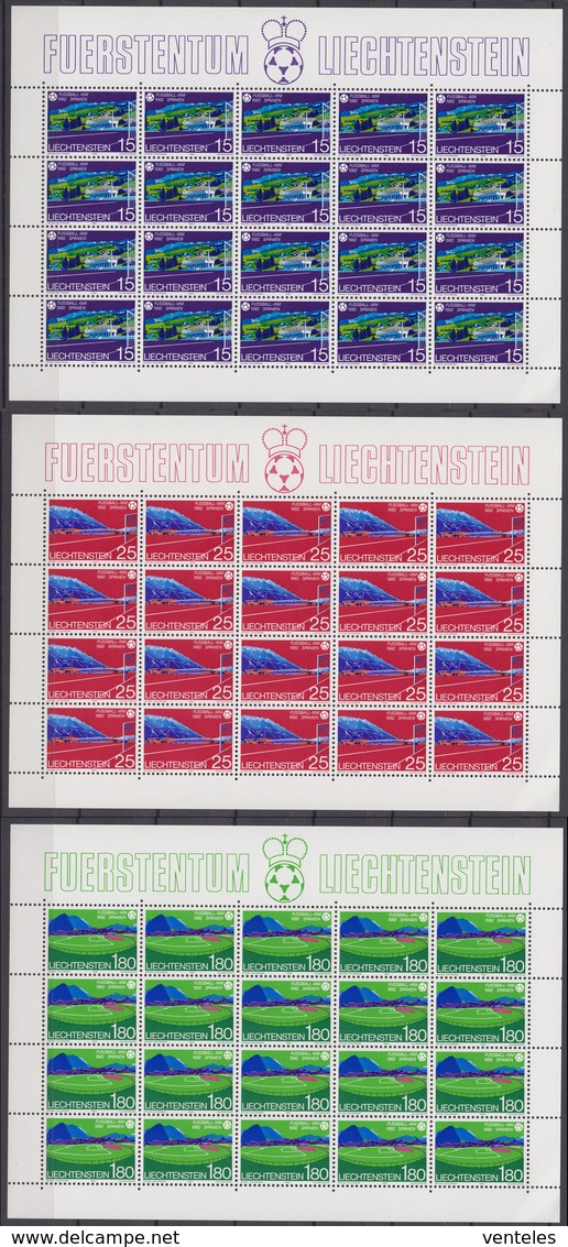 Liechtenstein 07.06.1982 SHEET Mi # 799-801 Soccer, 1982 FIFA World Cup MNH OG - 1982 – Spain