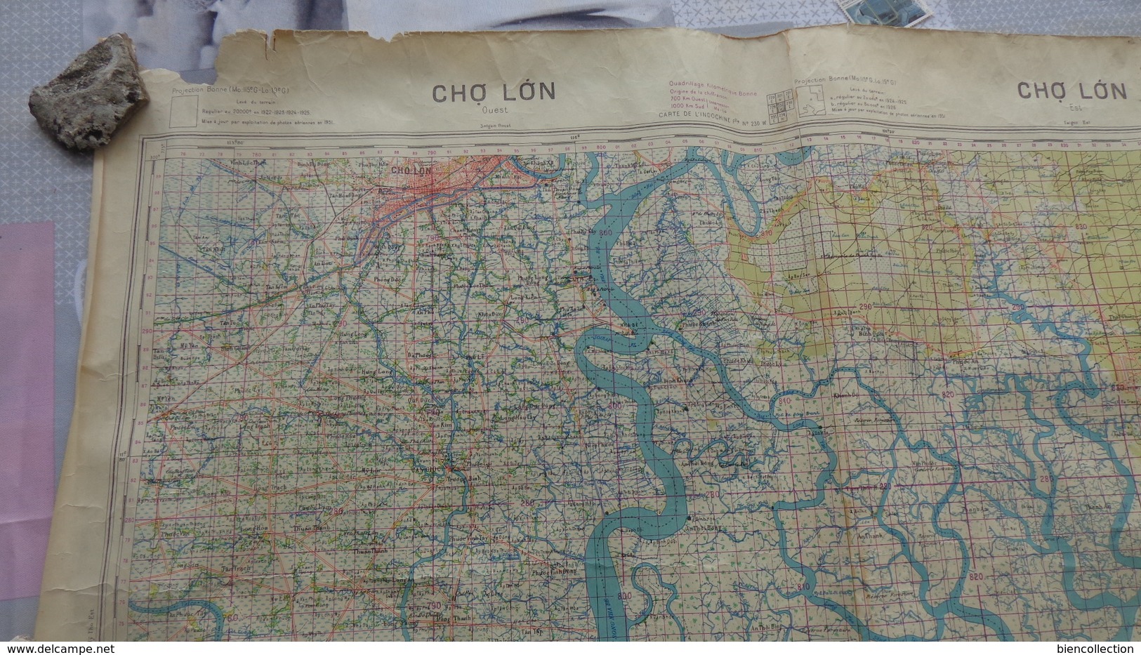 Carte topographique d'état major de l'Indochine secteur Cho Long de 1951