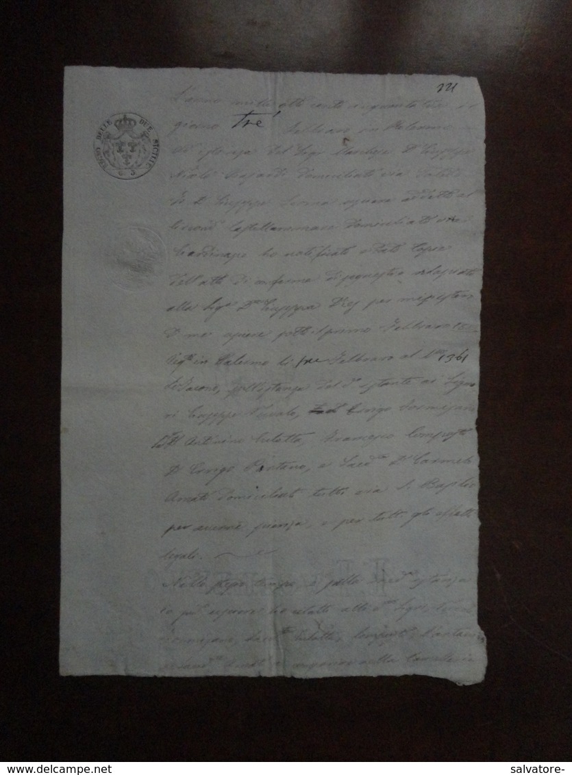 CARTA BOLLATA REGNO DELLE DUE SICILIE 3 GRANE- 1853 - Sicilia