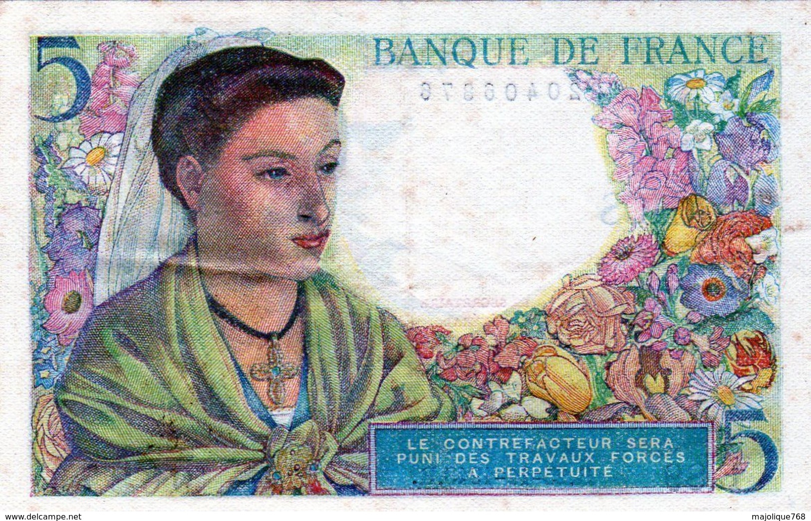 Billet De 5 Francs Berger Le 25-11-1943 En S P L - - 5 F 1943-1947 ''Berger''