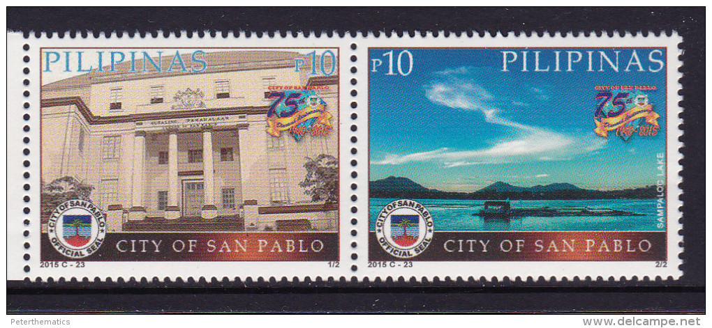 PHILIPPINES  , 2015 , MNH, CITY OF SAN PABLO, MOUNTAINS, LANDSCAPE, 2v - Geography