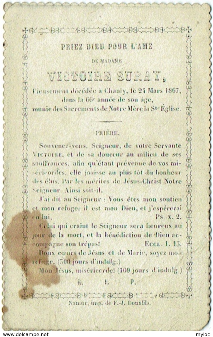 Doodsprentje/Image Mortuaire. Victoire Suray.  Chanly  1801/1867 - Santini