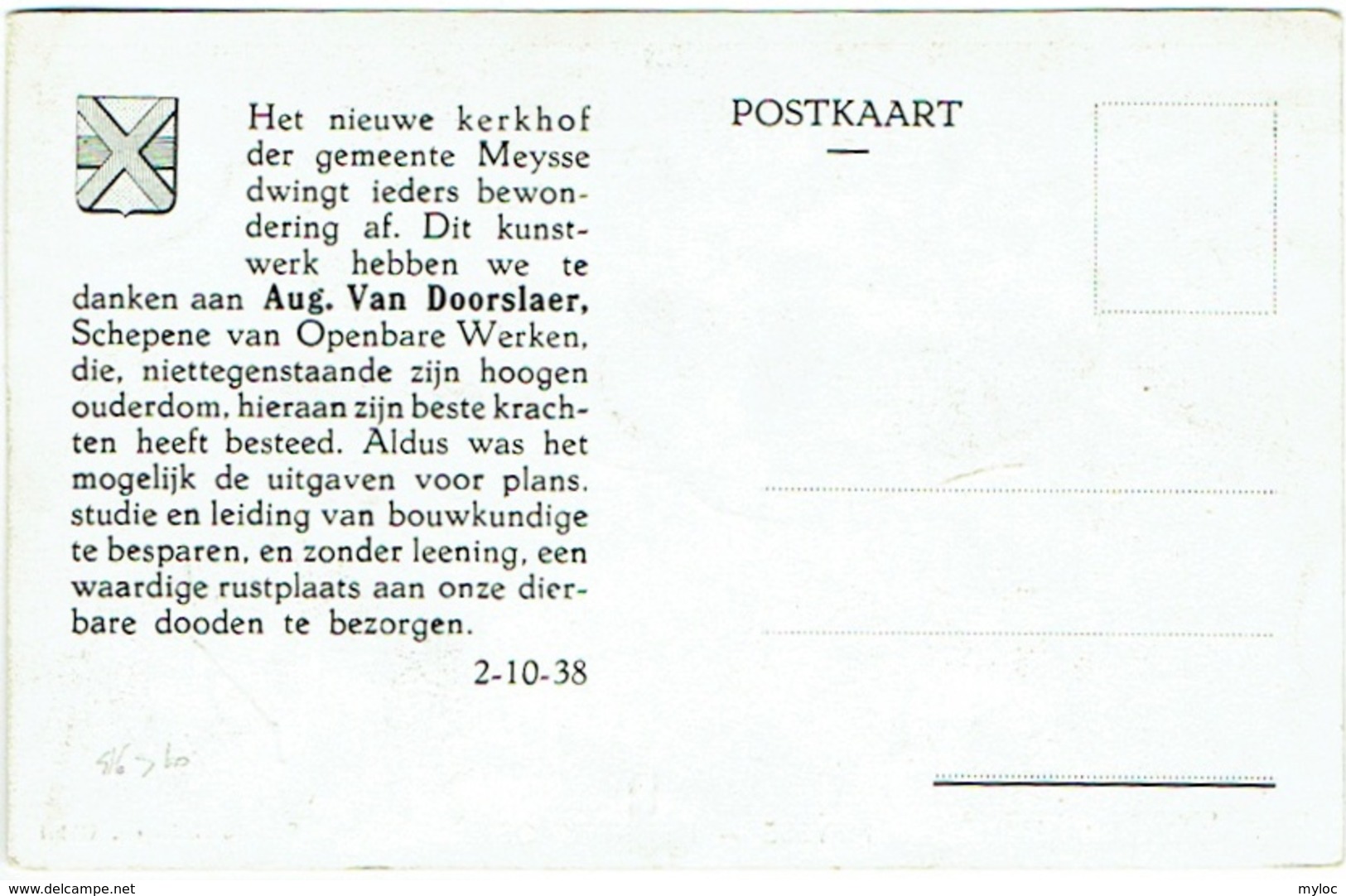 Meise/Meysse. Het Kerkof. Le Cimetière. 2-10-38 - Meise