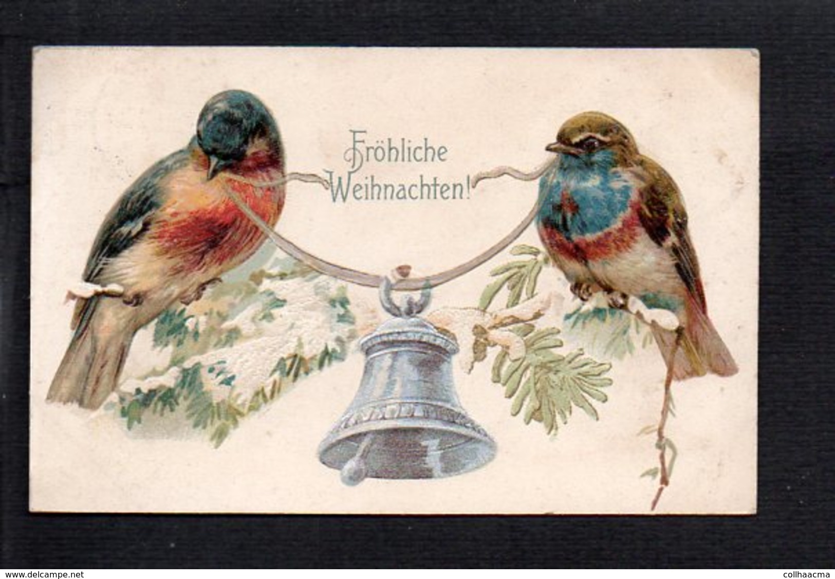 Allemagne / Fröhliche Weihnachten, Joyeux Noël  / Fantaisie,Oiseaux,cloche,gaufrée - Other & Unclassified