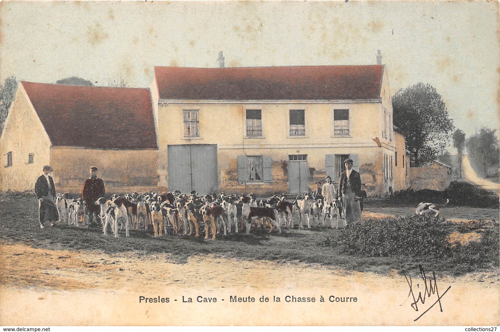 95-PRESLES- LA CAVE- MEUTE DE LA CHASSE A COURRE - Presles