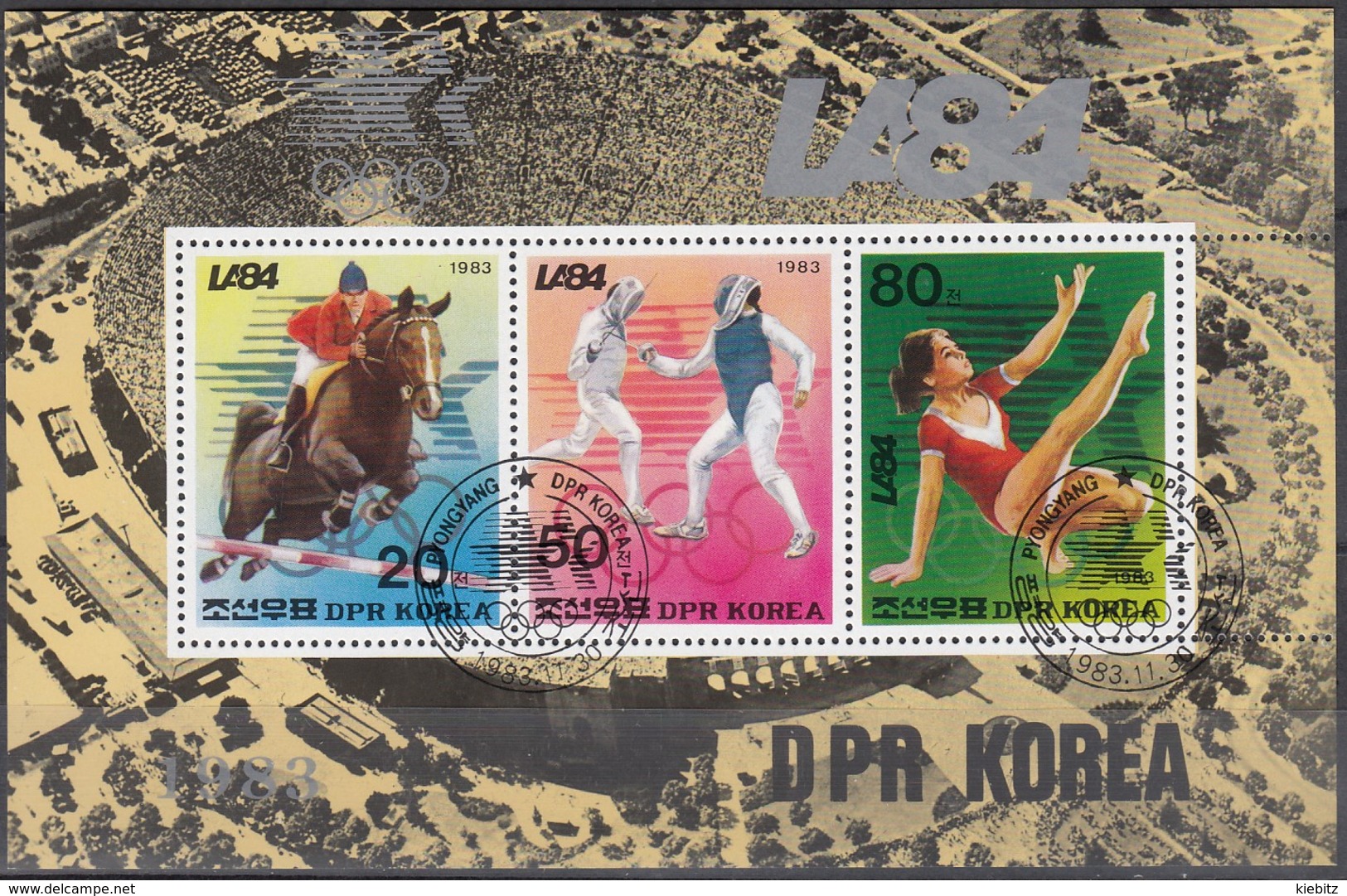 1984 LosANGELES - Nordkorea - MiNr: 2420-2422 Block 163  Used - Verano 1984: Los Angeles