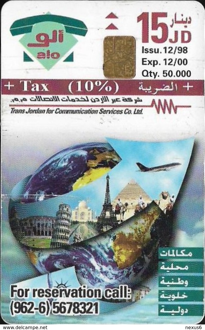 Jordan - Alo - Royal Jordanian - Airlines, 12.1998, 50.000ex, Used - Giordania