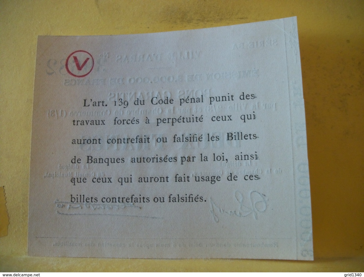 A 2137 RARE - 62 VILLE D'ARRAS DEUX FRANCS 29 AOUT 1914 SERIE BA N° 39682 - Bons & Nécessité