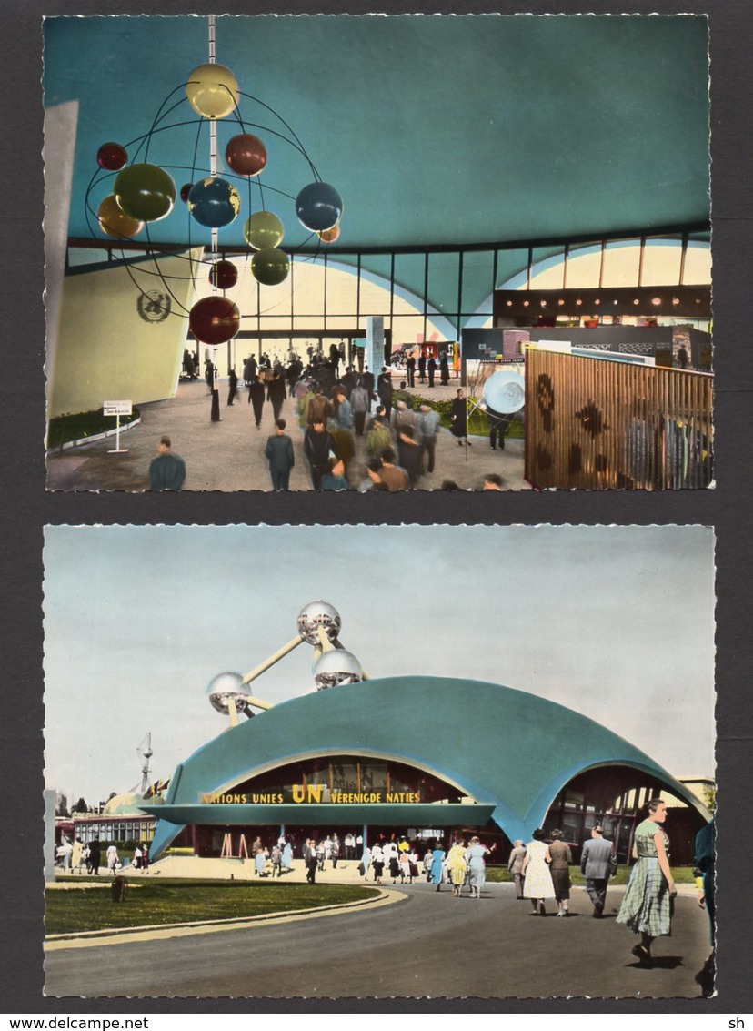 EXPO 58 - Nations Unies United Nations Verenigde Naties - 3 Cartes Kaarten - Bruxelles - Brussel - Tentoonstelling 1958 - Universal Exhibitions