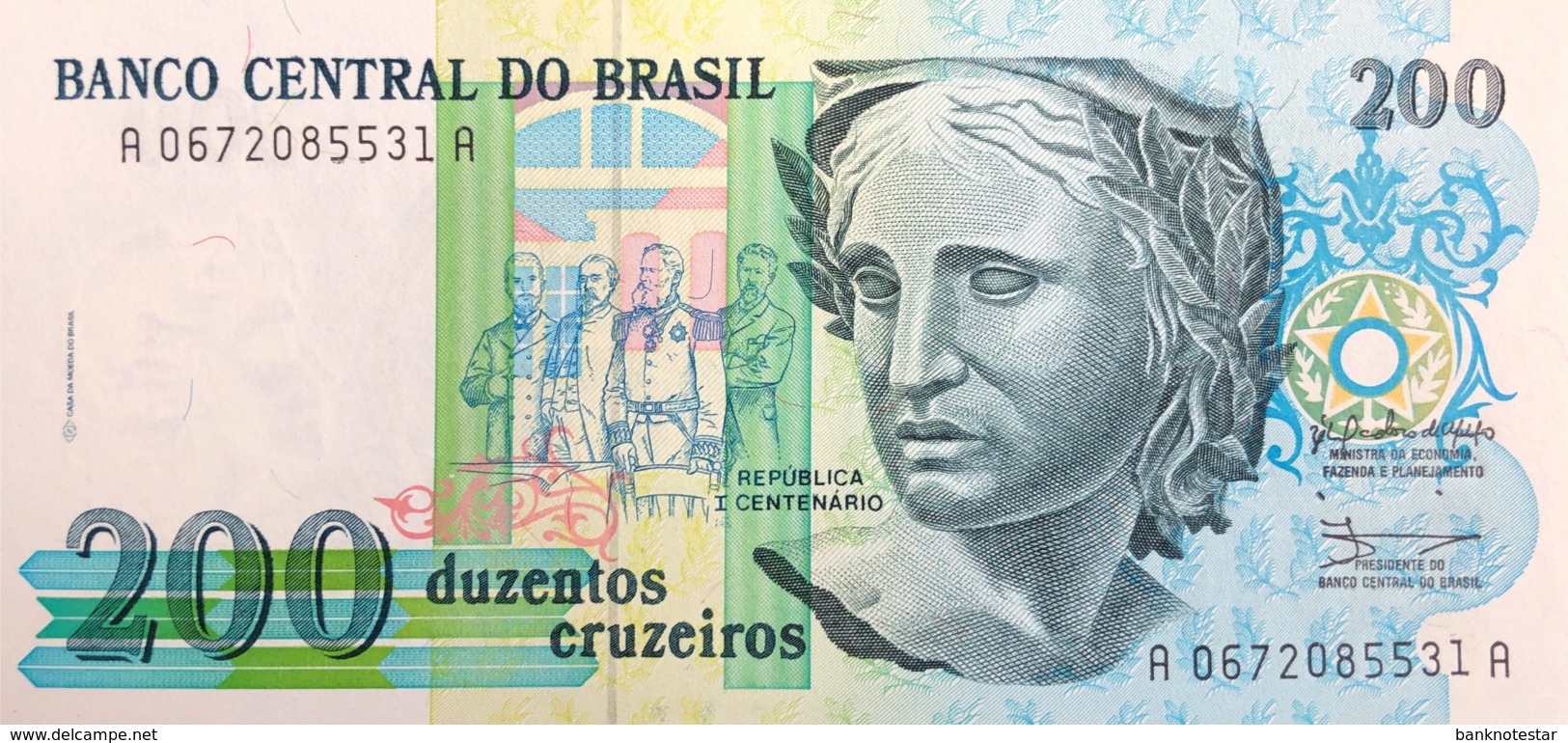 Brazil 200 Cruzeiros, P-229 (1990) - UNC - Sign.28 - Brasilien