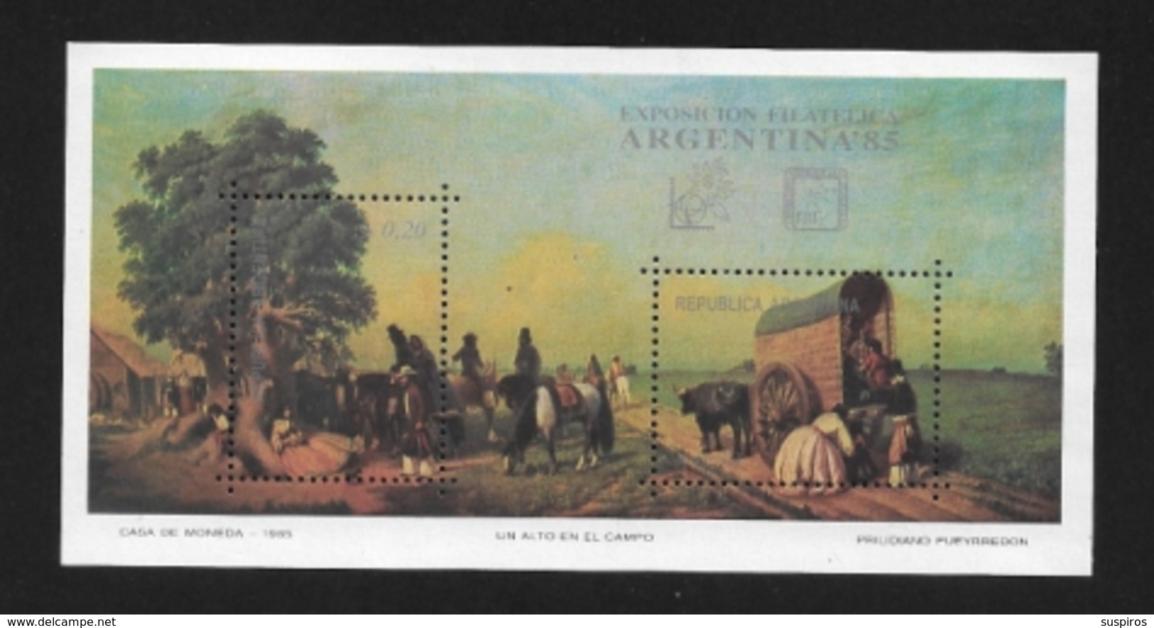 ARGENTINA   1985 International Stamp Exhibition "ARGENTINA '85"  -Painting By Prilidiano Pueyrredón 1823-1870)  ** - Ungebraucht