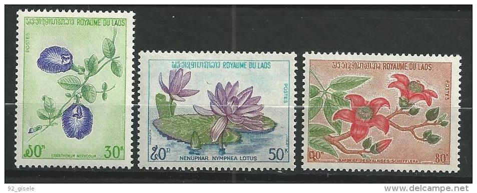 Laos YT 263 à 265 " Fleurs  " 1974 Neuf** MNH - Laos