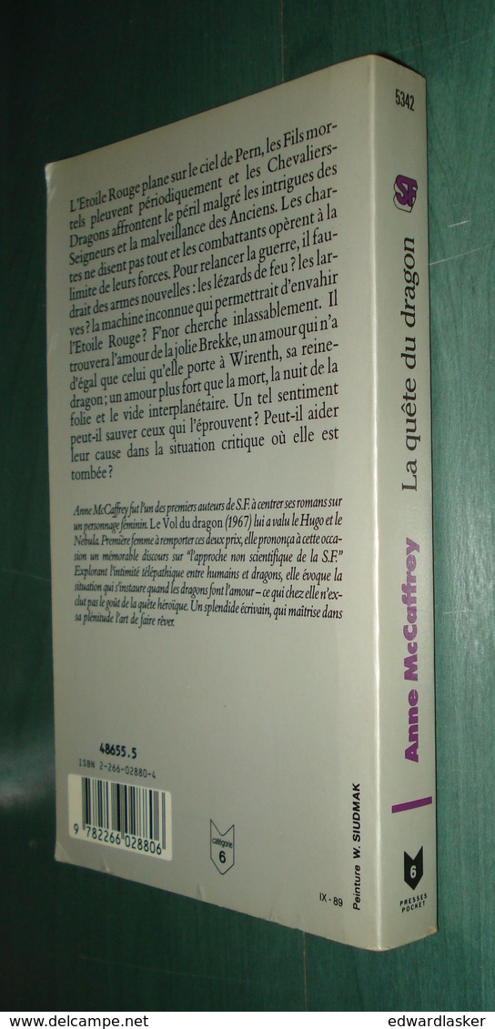 PRESSES POCKET SF 5342 : La Quête Du Dragon (La Ballade De Pern) //Anne McCaffrey - Réimp. Février 1991 [2] - Presses Pocket