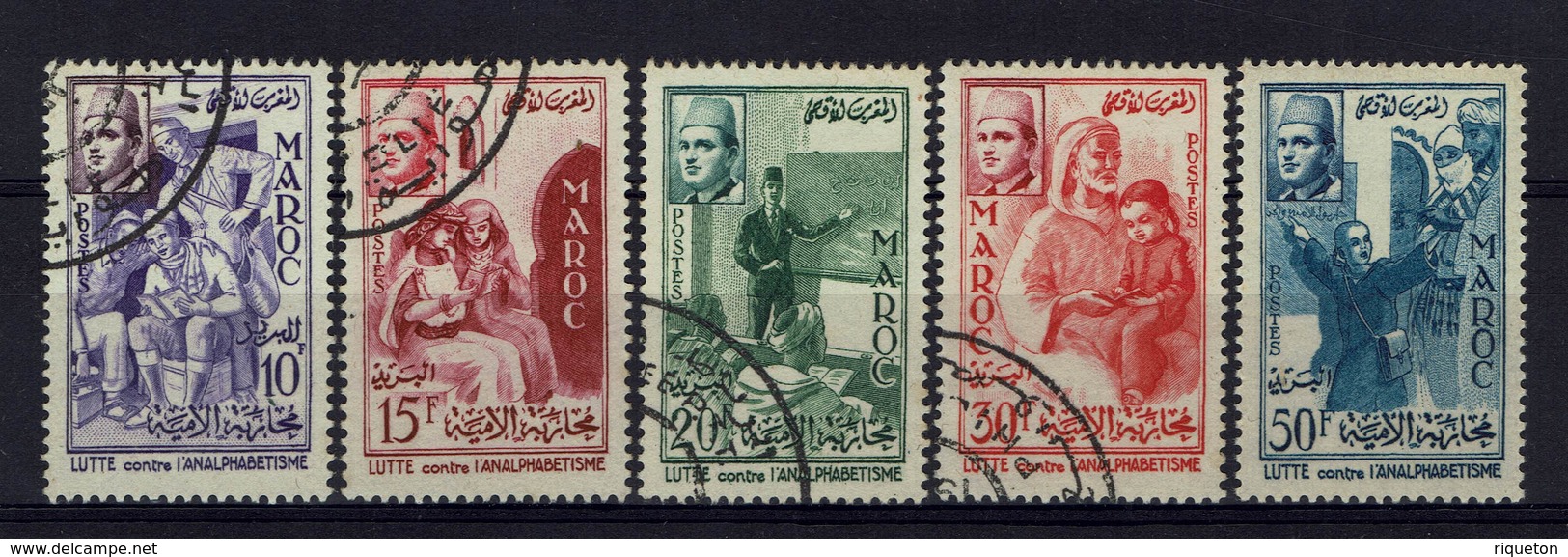 Maroc - 1956 - N° 369 à 373 - Oblitérés (N° 373 Neuf Sans Charnière XX)  TB - - Oblitérés