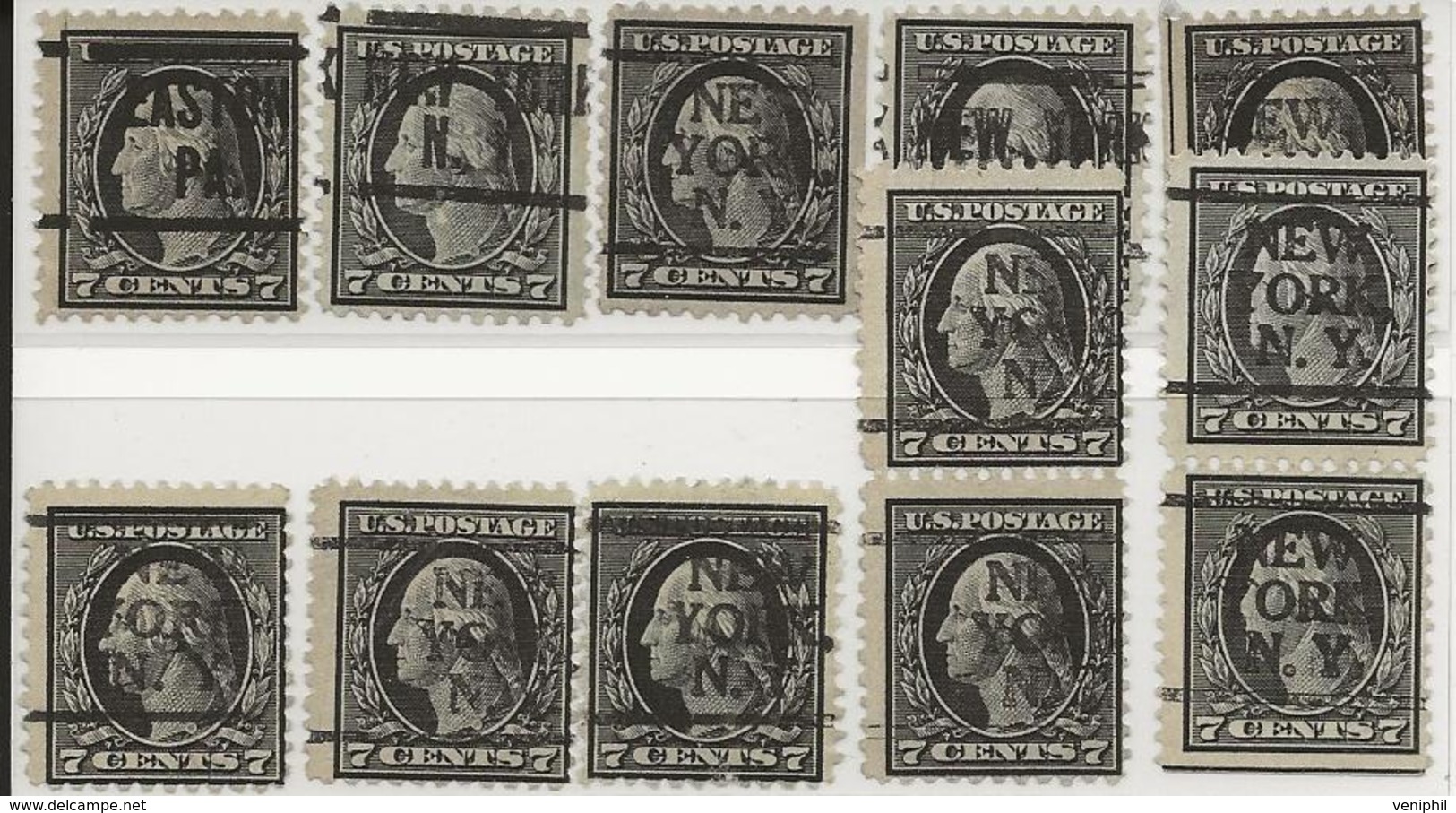 ETATS UNIS - N° 184 OBLITERE - LOT DE 12 EXEMPLAIRES - ANNEE 1912-15 - COTE : 76 € - Used Stamps