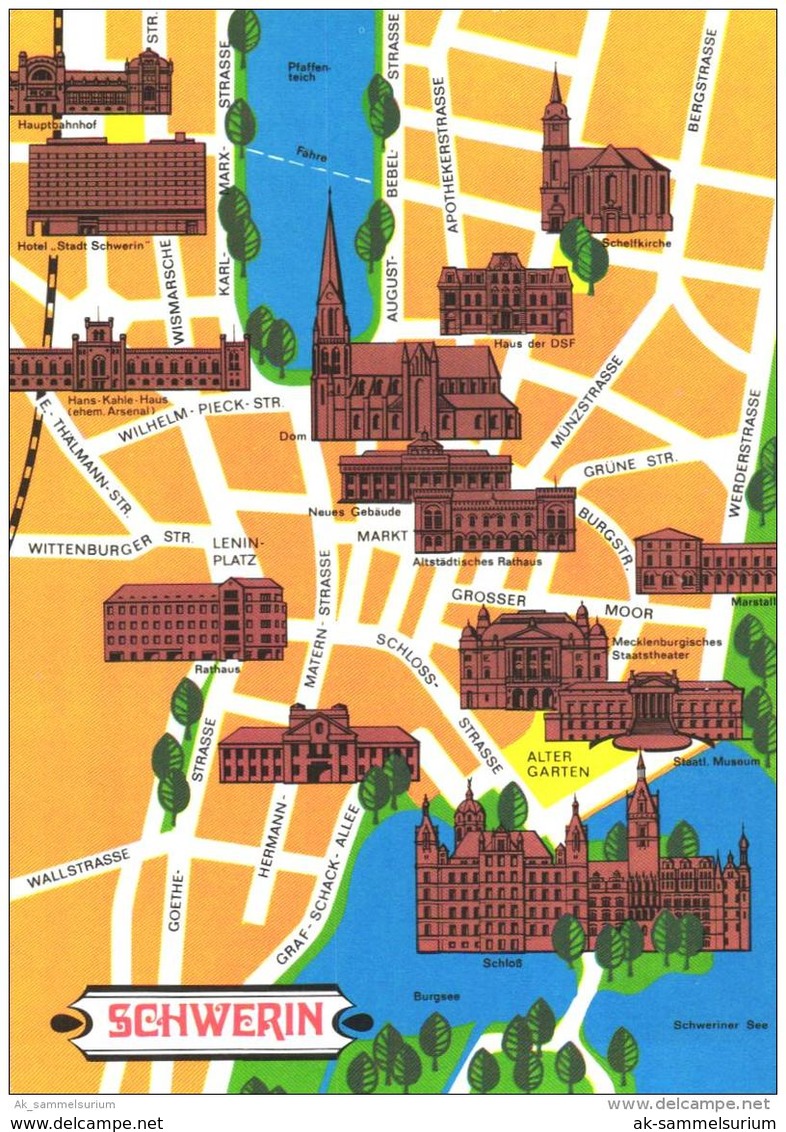 Landkarte / Map / Mapcard: Schwerin (D-A207) - Maps