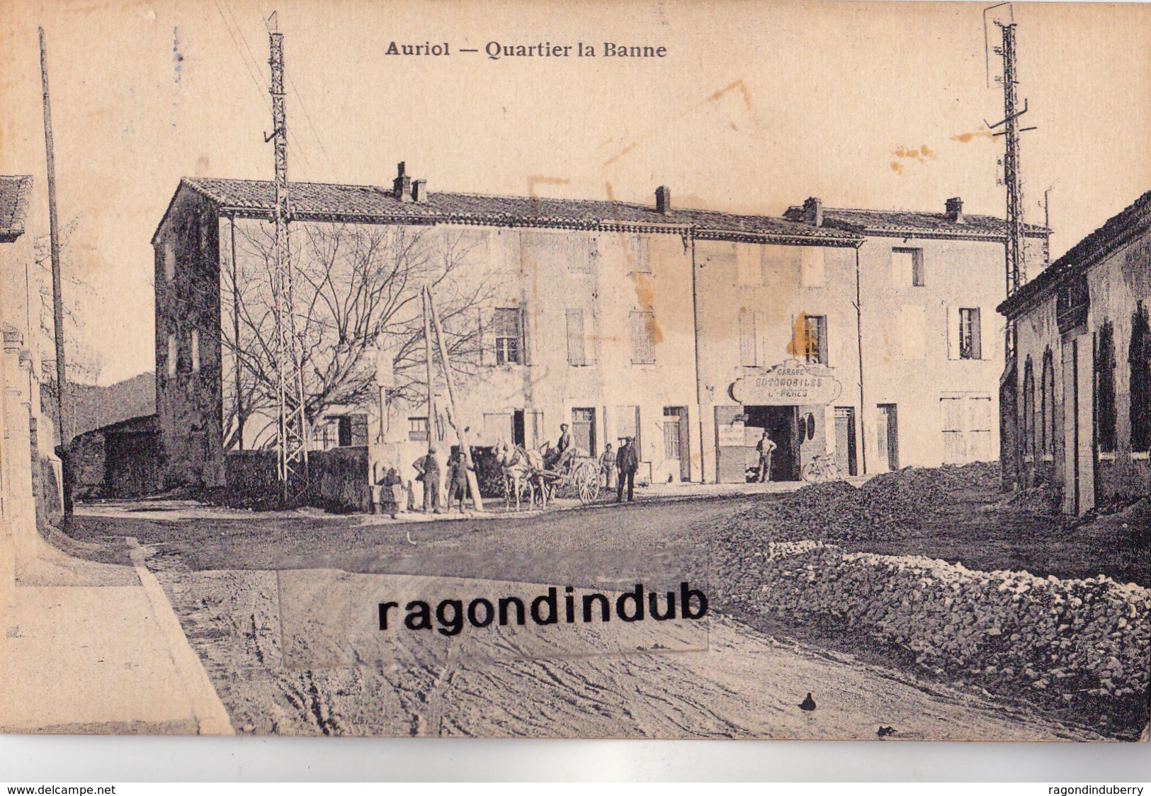 CPA  - 13 - AURIOL - Quartier De La Banne - Garage Automobiles PEREZ Et Calèche à Cheval - CARTE RARE - - Auriol