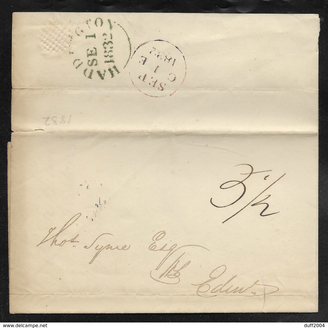 DA HADDINGTON AD EDINBURGO - 1.9.1832. - ...-1840 Prephilately