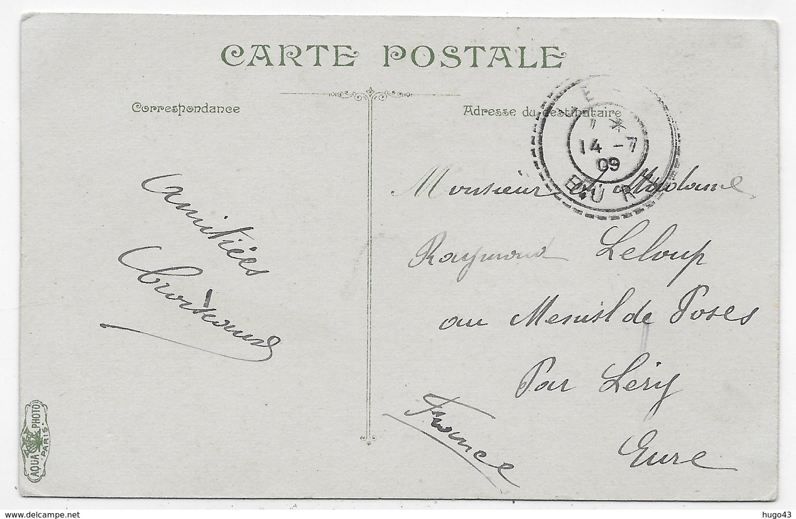 (RECTO / VERSO) OSTENDE EN 1909 - N° 3644 - ENTREE DU CHAMP DE COURSE - BEAU CACHET ET TIMBRE DE BELGIQUE - CPA VOYAGEE - Oostende