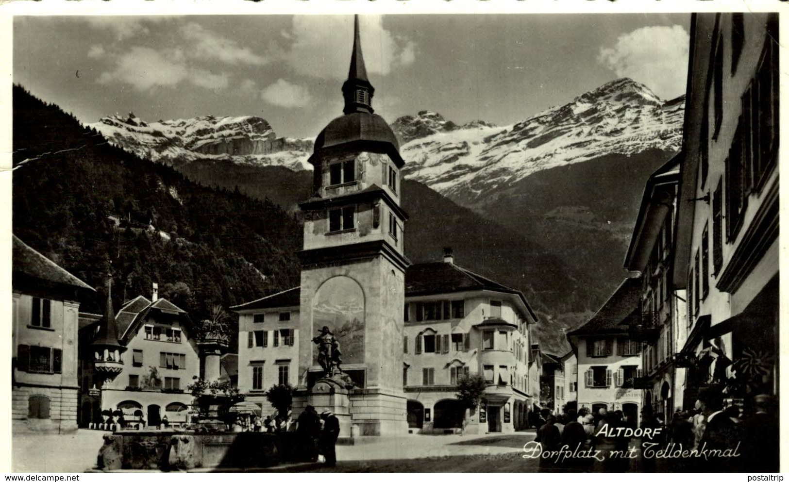 ALTDORF DORFPLATZ MIT TELLDENKMAL  Suiza Switzerland Suisse Schweiz - Altdorf