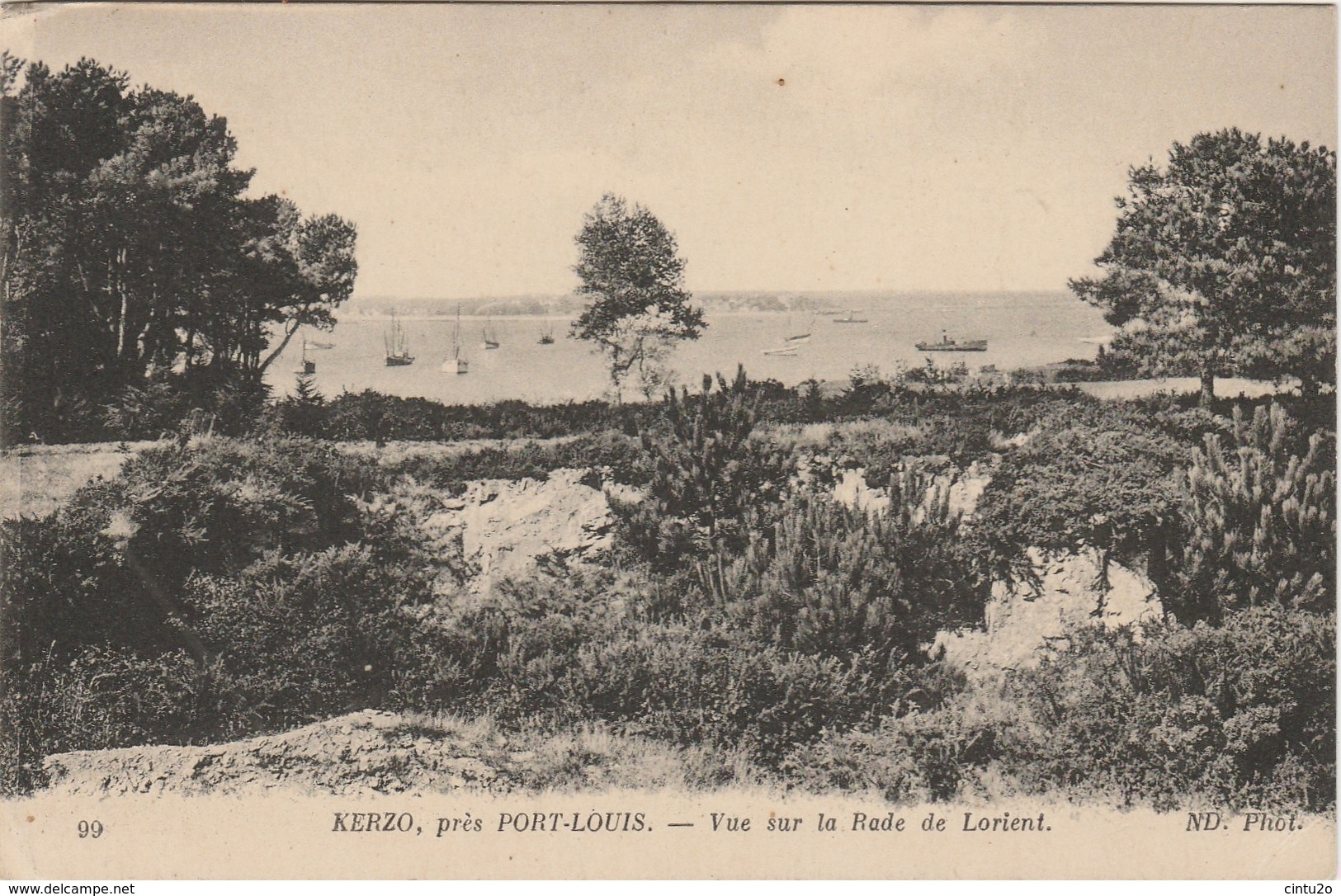 Morbihan . Kerzo , Près Port-Louis . Vue Sur La Rade De Lorient . - Autres & Non Classés