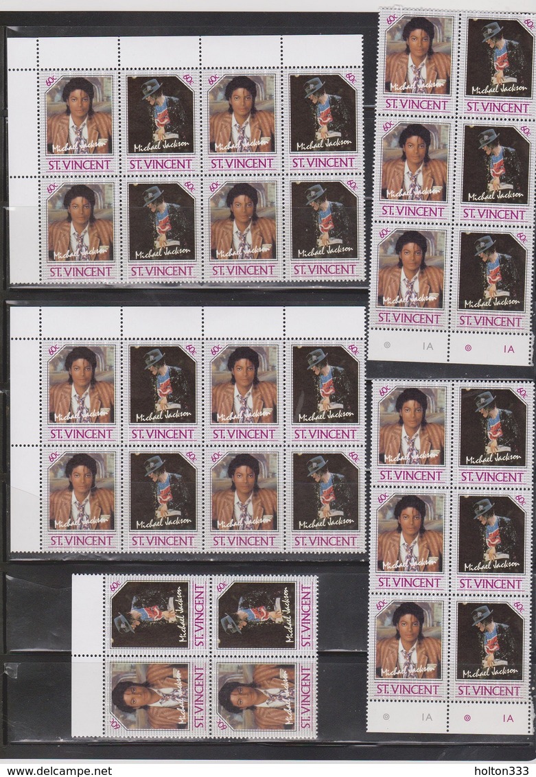 St Vincent Wholesale Lot Of MNH Michael Jackson Stamps Catalogue Value $105 + - St.Vincent (1979-...)