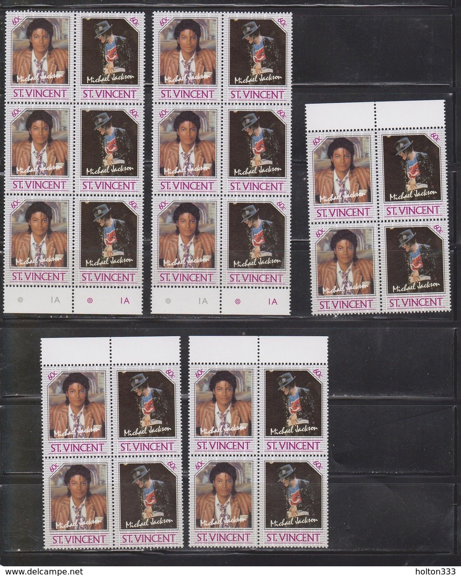 St Vincent Wholesale Lot Of MNH Michael Jackson Stamps Catalogue Value $105 + - St.Vincent (1979-...)