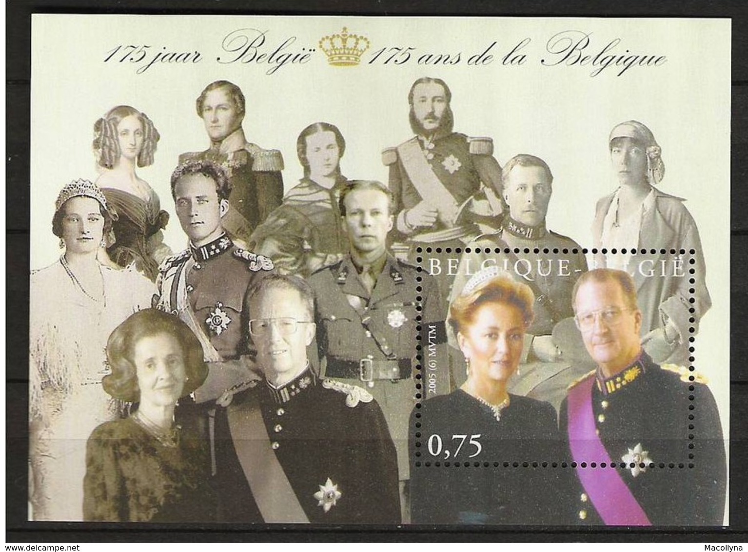 Blok 118** - 175 Jaar Dynastie Met Zegel 3356**  MNH - 175 Ans De Belgique - Royalty - Kings & Queens - 1961-2001