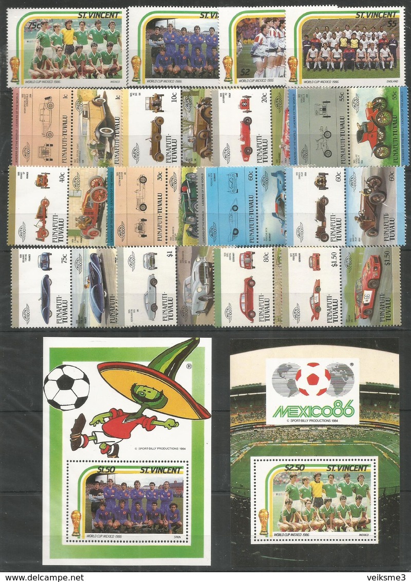 ST.VINCENT - TUVALU - MNH - Sport - Soccer - Transport - Cars - Other & Unclassified