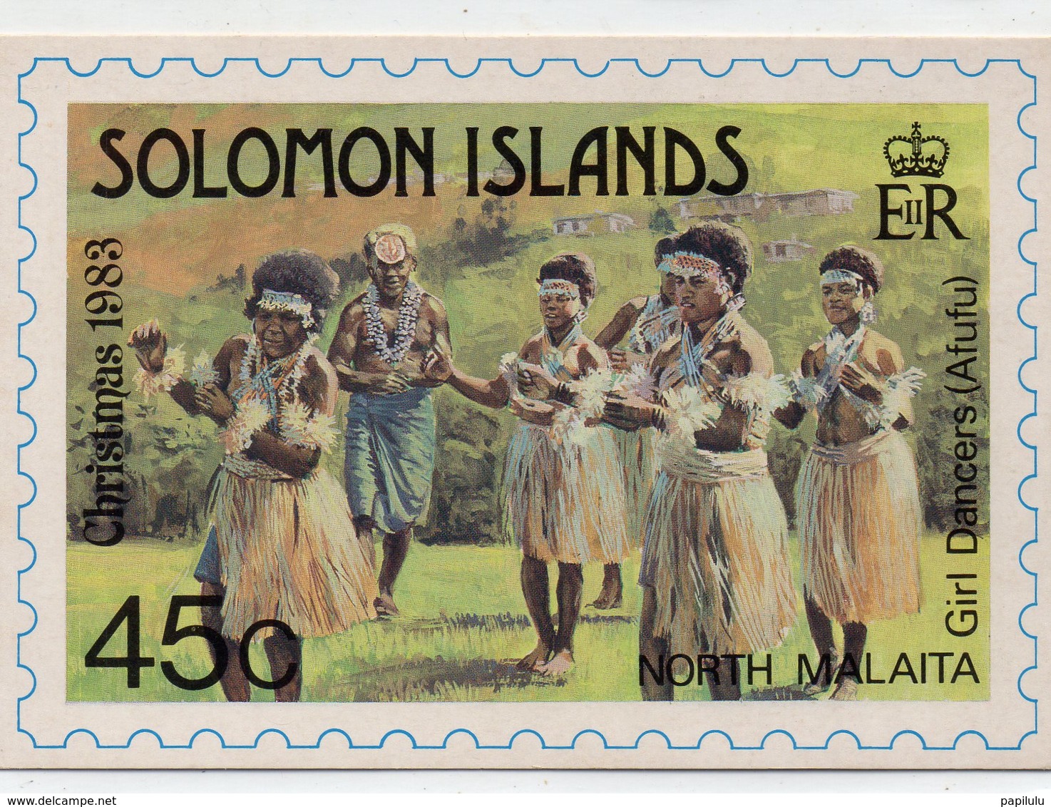 POSTE & FACTEURS 16 : Solomon Islands , North Malaita Girl Dancer ( Afufu ) Christmas 1983 ; 450 - Poste & Facteurs