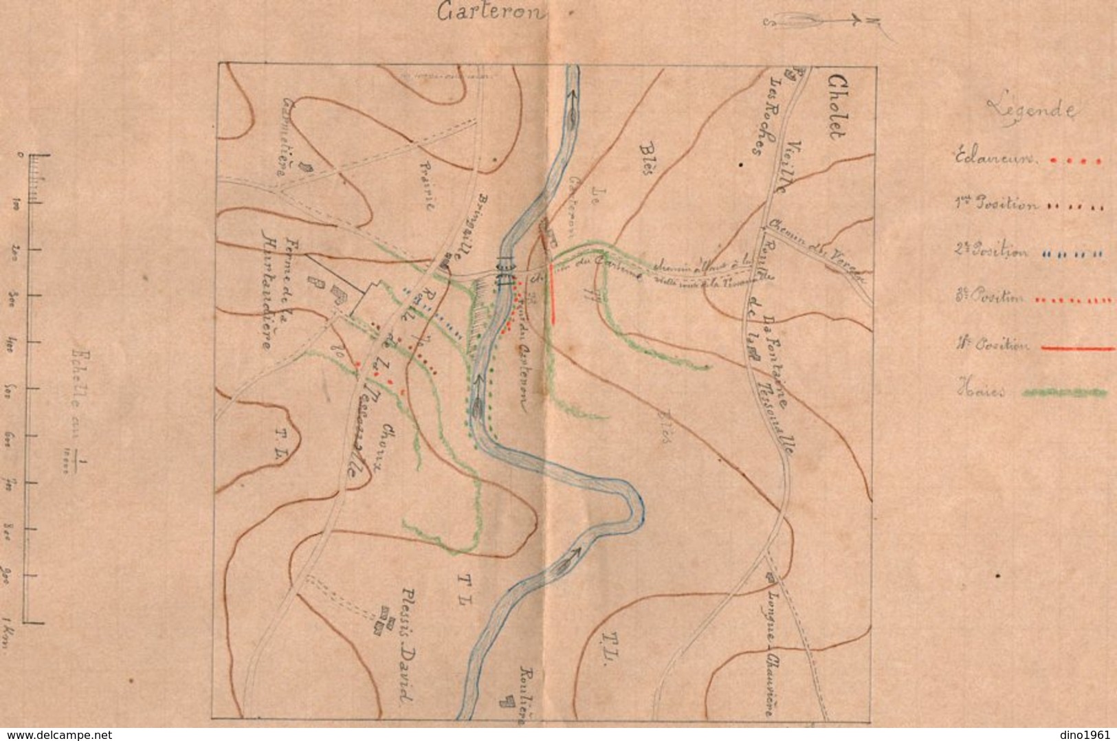 VP14.957 - MILITARIA - Maine - Et - Loire - CHOLET - Mise En état De Défense Du Pont Du CARTERON - Plan - Documents