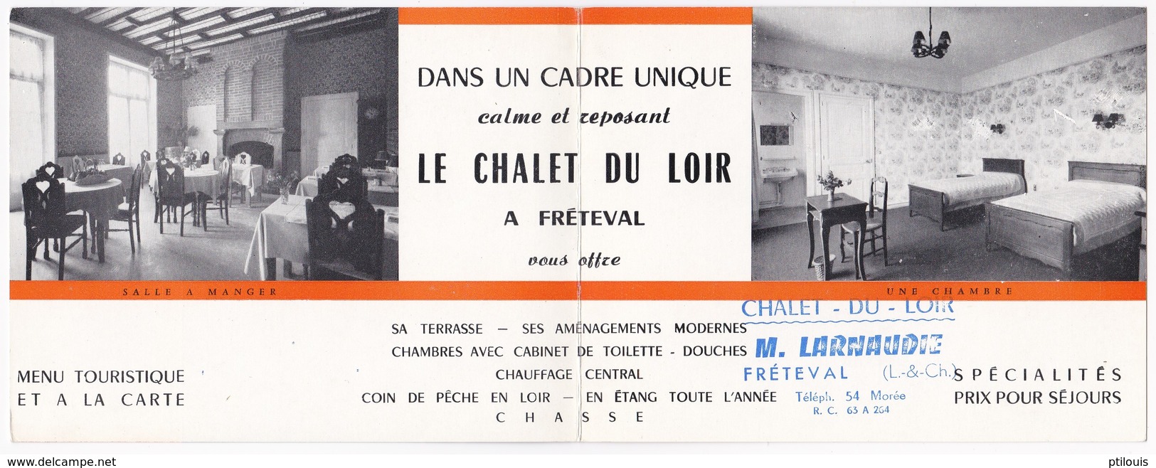 Le Chalet Du Loir - M. LARNAUDIE - Fréteval (41 - Loir Et Cher) - Carte Publicitaire - - Sports & Tourisme