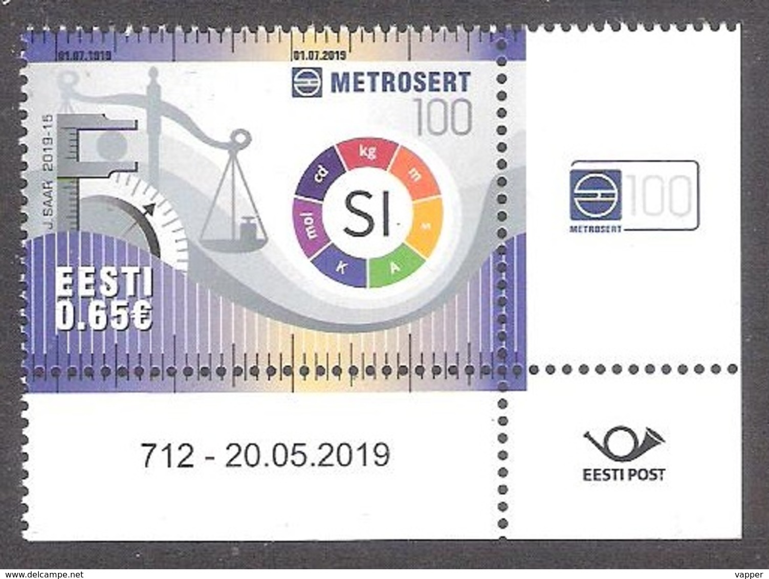 100th Anniversary Of Metrosertt Estonia 2019 MNH Corner Stamp With Issue Number Mi 957 - Estonia