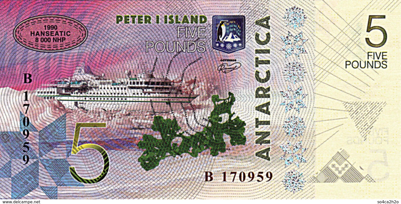 ANTARCTICA 5 Pound 2017   Nicolai HANSON UNC - Fictifs & Spécimens