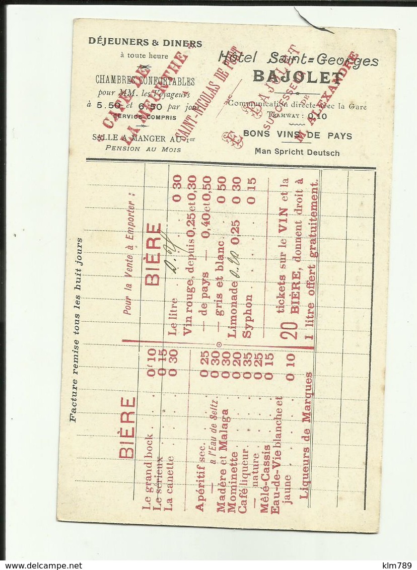 54 - Meurthe Et Moselle - Nancy - Hotel St.Georges - Animée - Intéressant Verso - 2 Scanns - - Nancy