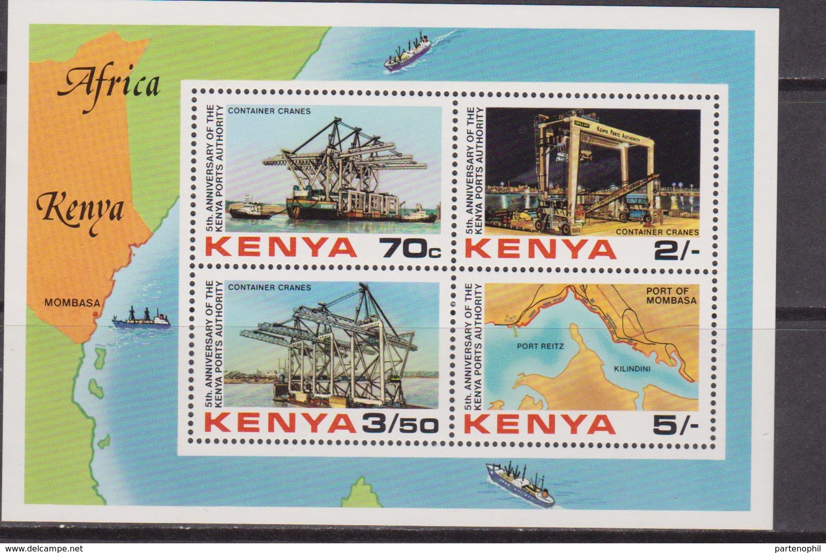 Kenia Map Industry Containe Terminal  Set MNH - Geografia