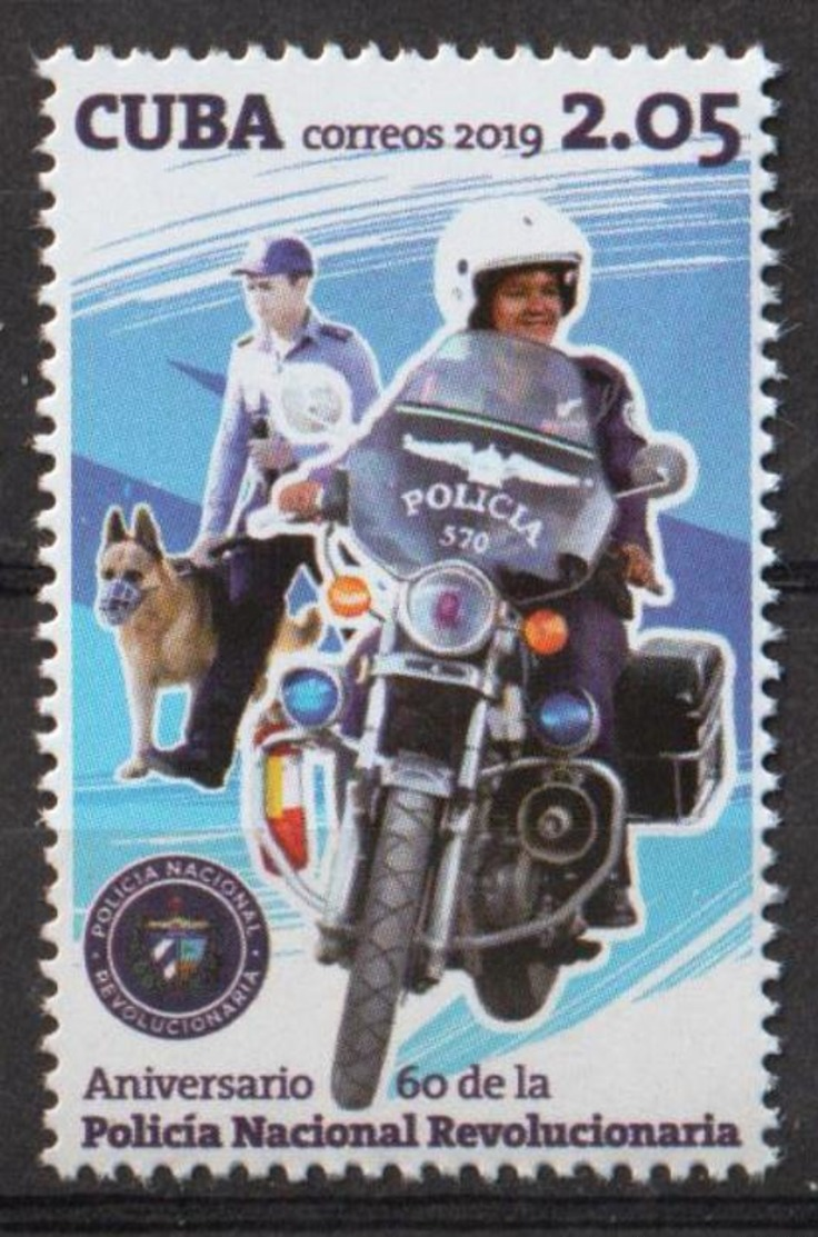 Cuba 2019 60th Anniversary Of National Police 1v MNH - Moto