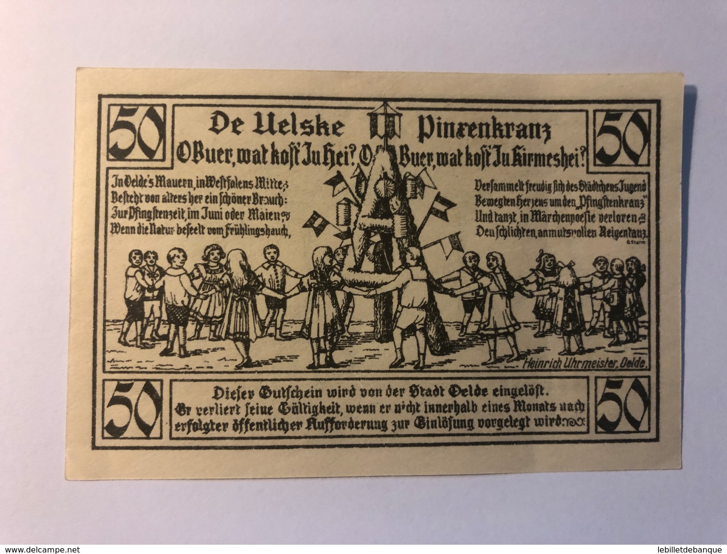 Allemagne Notgeld Delde 50 Pfennig - Collections