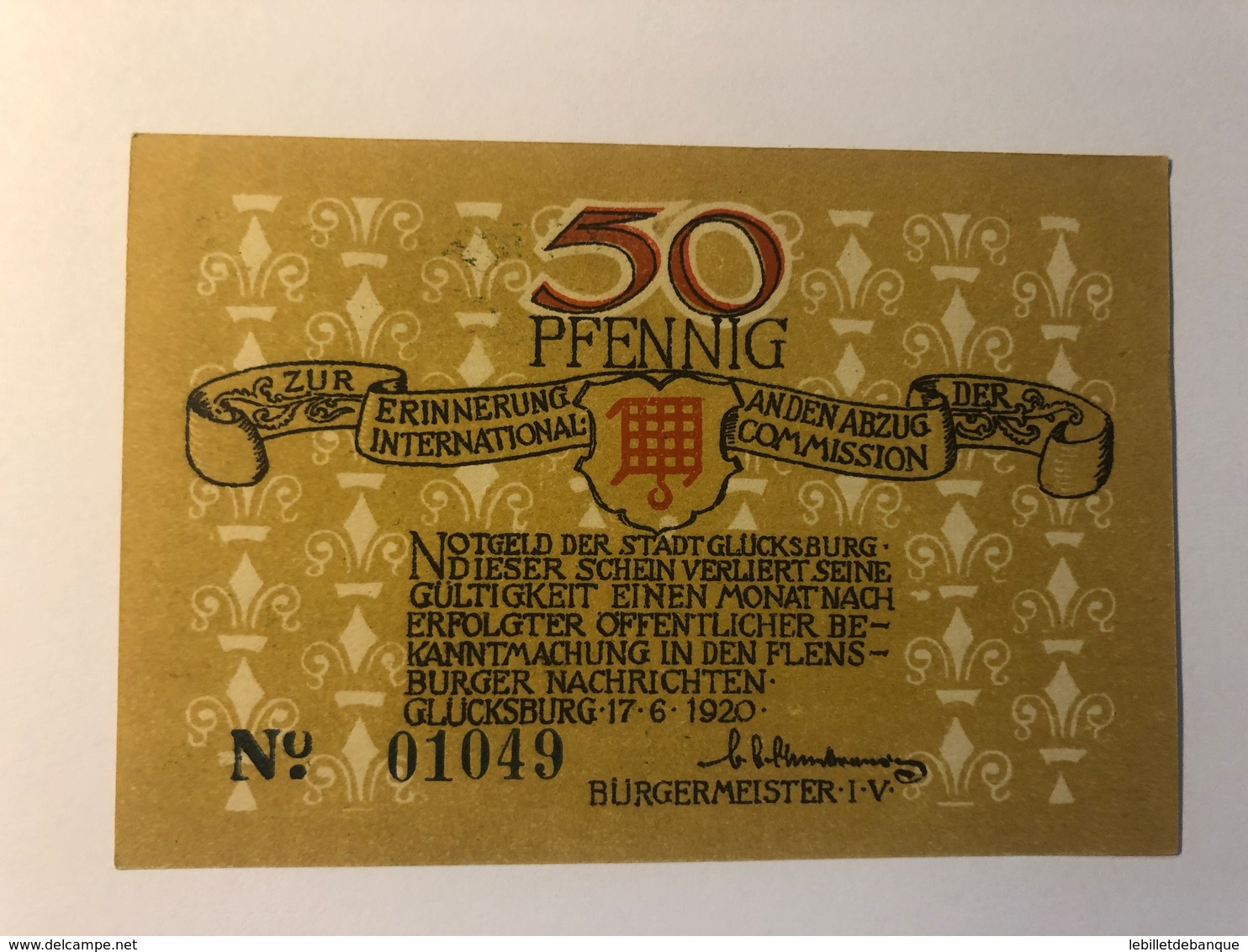 Allemagne Notgeld Glucksburg 50 Pfennig - Collections