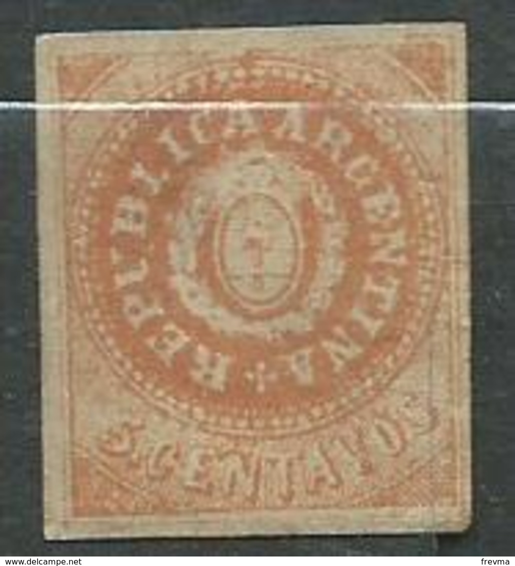 Timbre Argentine 1862-64 Yvt N° 5 Orange - Oblitérés